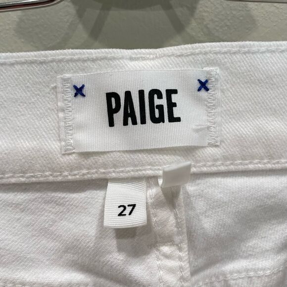 NWT Paige Brigitte Fashion Patch Pocket Crisp White Jeans - Size: 27 - Picture 5 of 13